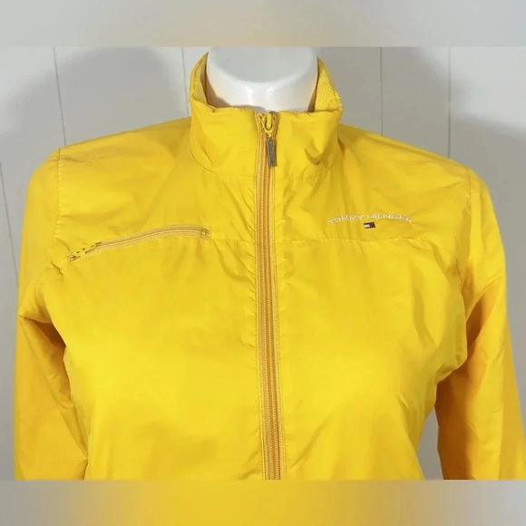 Vintage 2002 Tommy Hilfiger L Women Yellow Jacket Full Zip Windbreaker Fleece - Picture 2 of 16